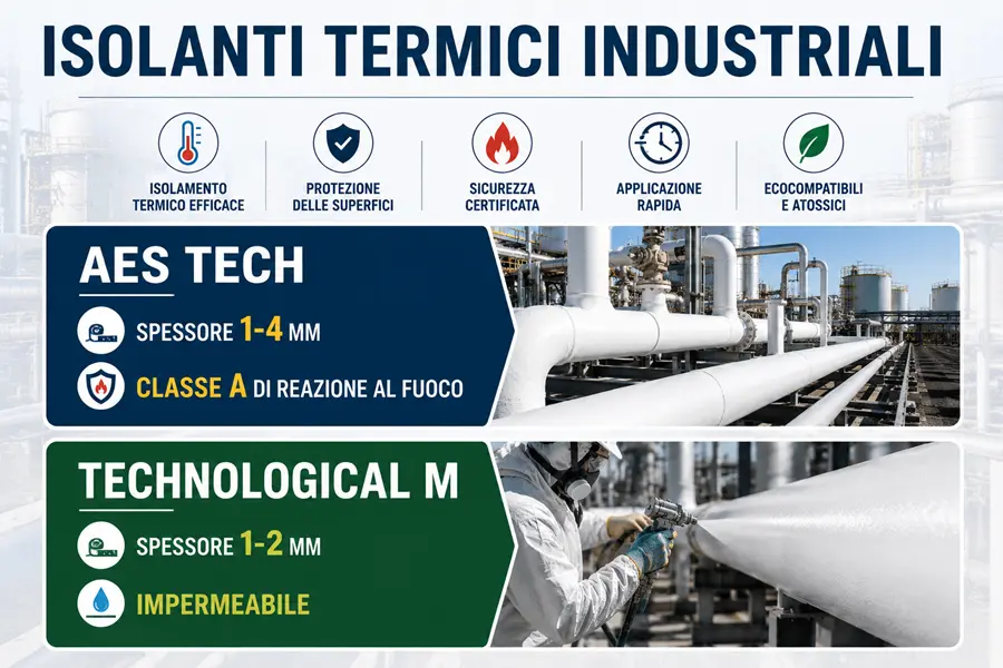 Aes Tech e Technological M sono prodotti a bassissimo spessore per la coibentazione dei tubi di riscaldamento