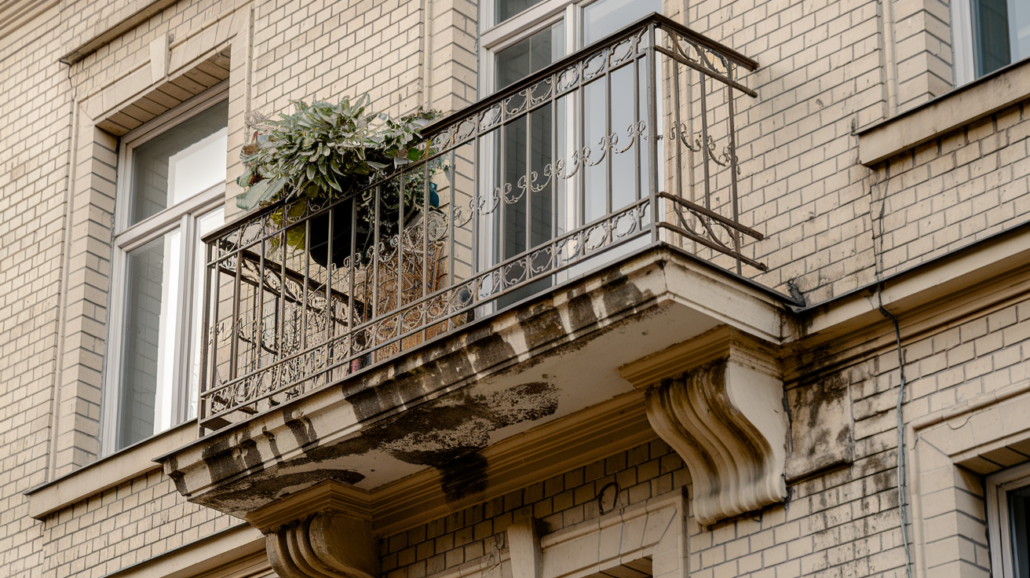 ponte termico nel sottoterrazzo con dispersione di calore nella soletta del balcone