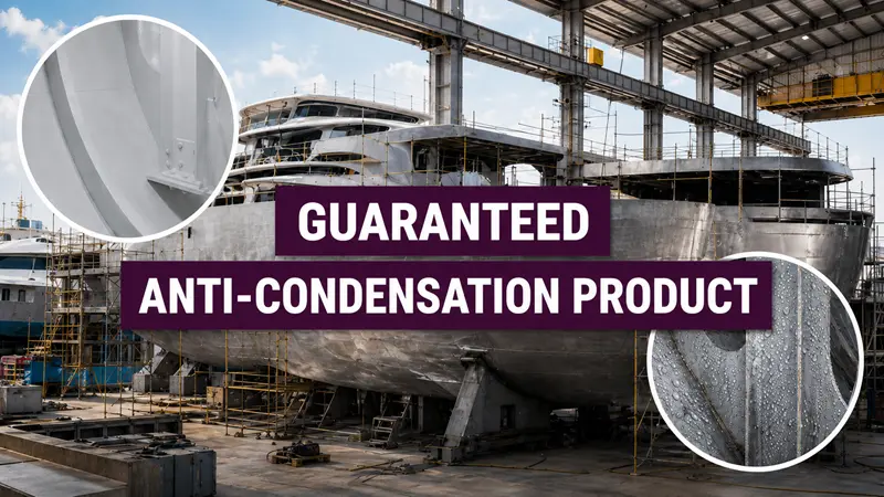 Guaranteed anti-condensation thermal insulation solution for the marine industry applied on yacht and ship surfaces to improve onboard comfort and reduce condensation.