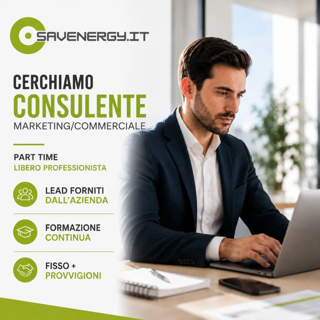 Lavora con noi: Consulente marketing/commerciale per Savenergy.it