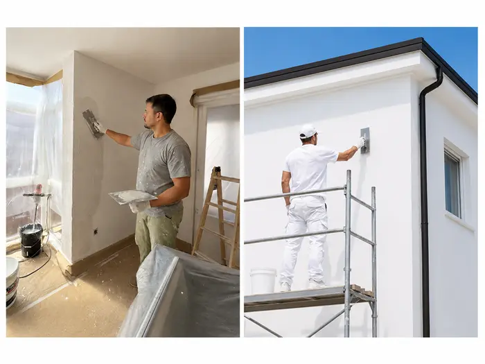 Applicazione dell'isolamento termico a basso spessore Manti Ceramic su una parete interna e sulla facciata esterna di una struttura ricettiva.