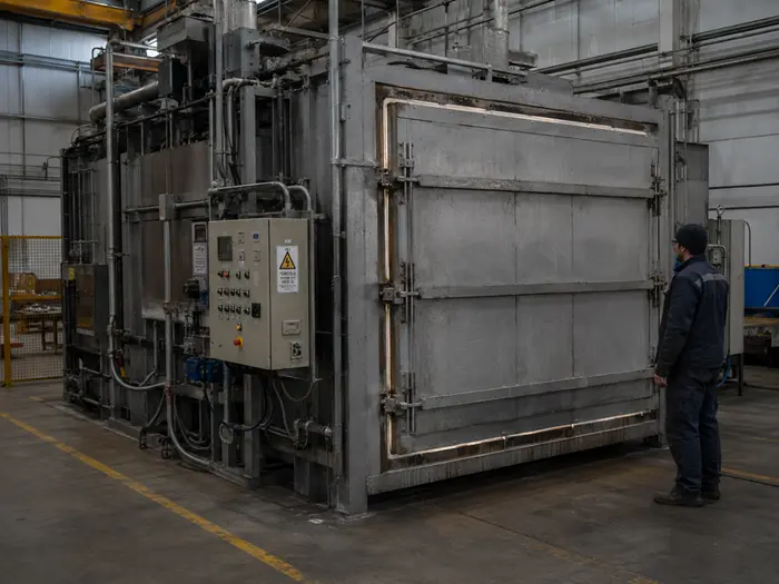 Forno industriale metallico in capannone per isolamento esterno con AES Tech